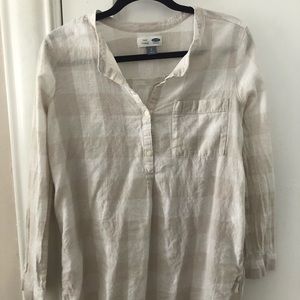 Old Navy Beige Plaid Tunic